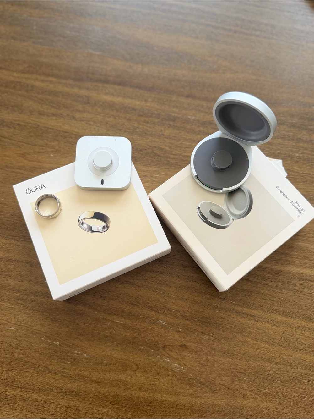 Oura Ring Charger and Travel Case - Silver and White
